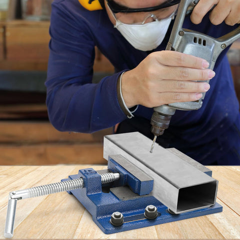 Nagpew drill press vise in use for drilling, milling and crafting