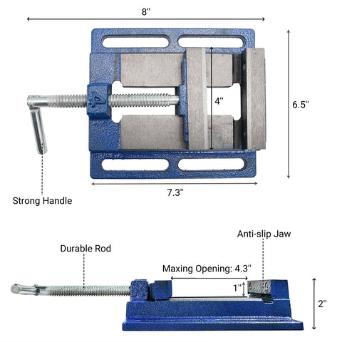 Nagpew vise shows a low profile base for sturdy, compact mounting