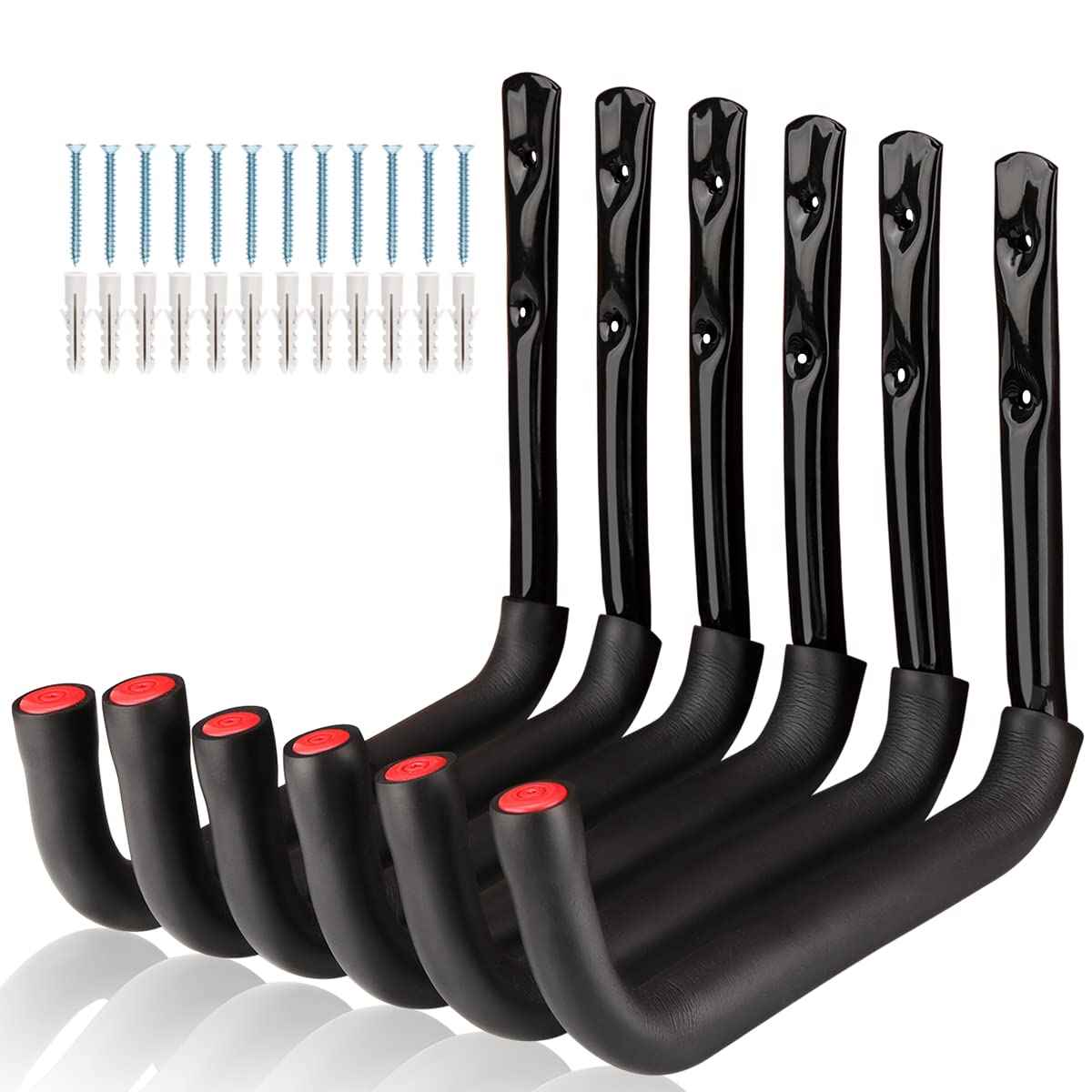 Naikozmo garage ladder hooks mounted on a wall for clutter free space