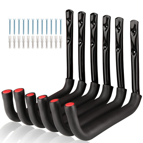 Naikozmo garage ladder hooks mounted on a wall for clutter free space
