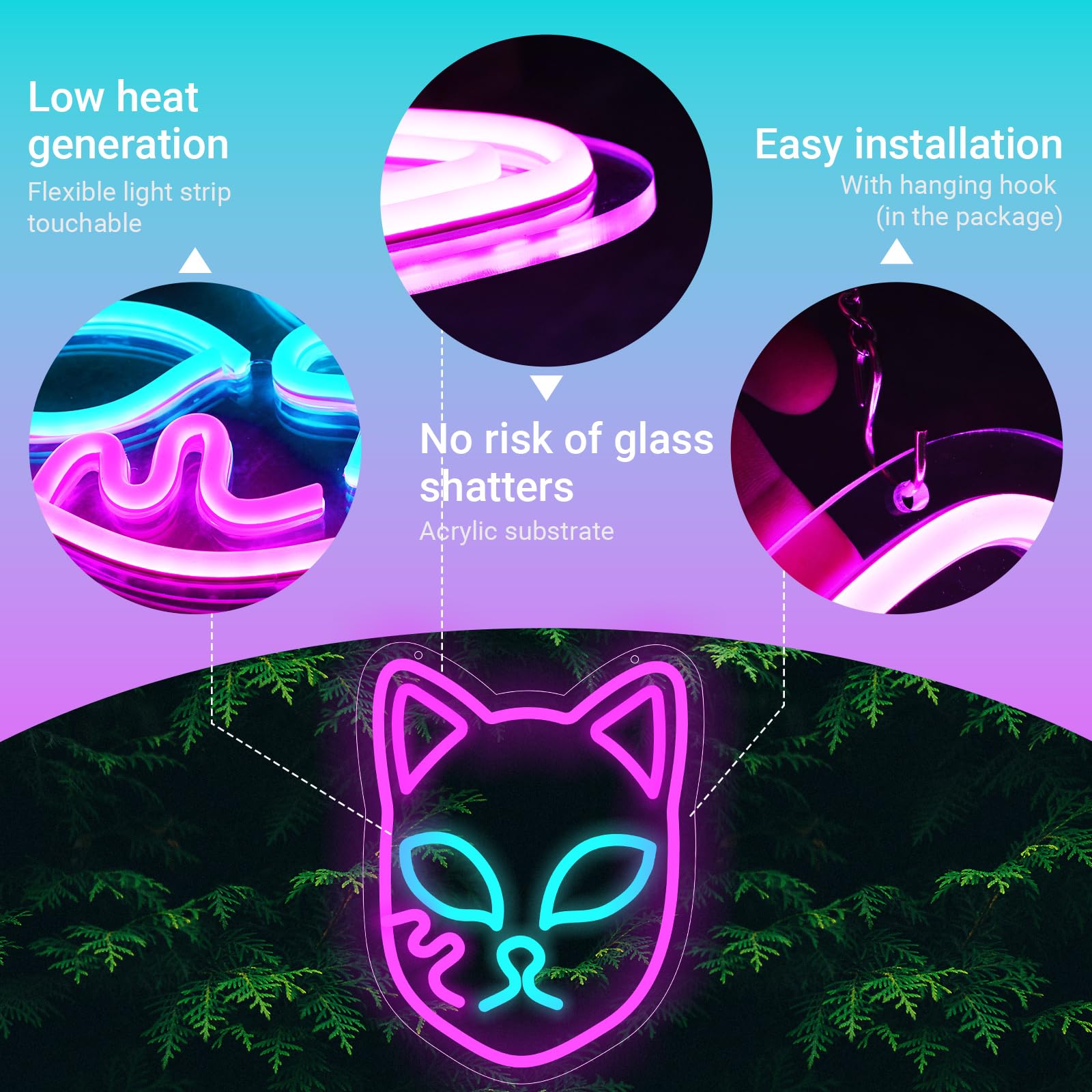 NAIYISI Durable acrylic Demon Fox sign withstands daily use