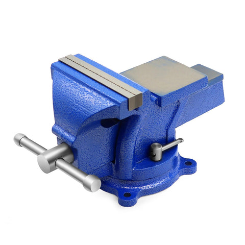 Nakkaa 4-inch bench vise jaw closeup showing durable hardened jaws for secure grip