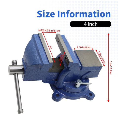 Nakkaa 4-inch bench vise enables woodworking and metalworking on indoor/outdoor projects