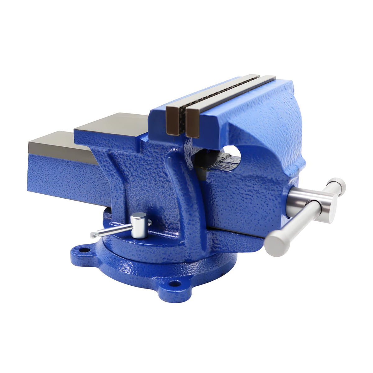 Nakkaa 6in bench vise front view shows sturdy cast iron construction for reliable grip