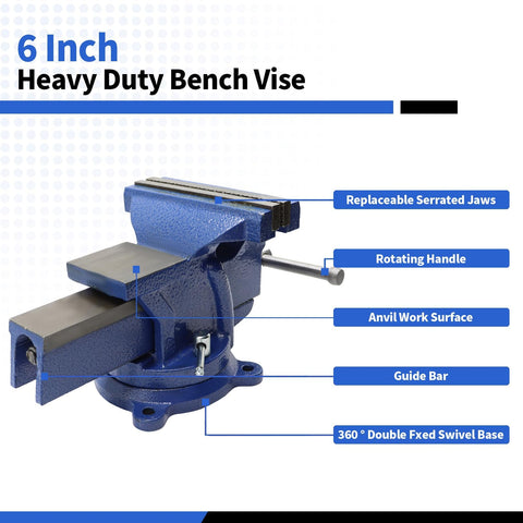Nakkaa bench vise jaws close up highlights replaceable microgroove jaws for slip-free clamping