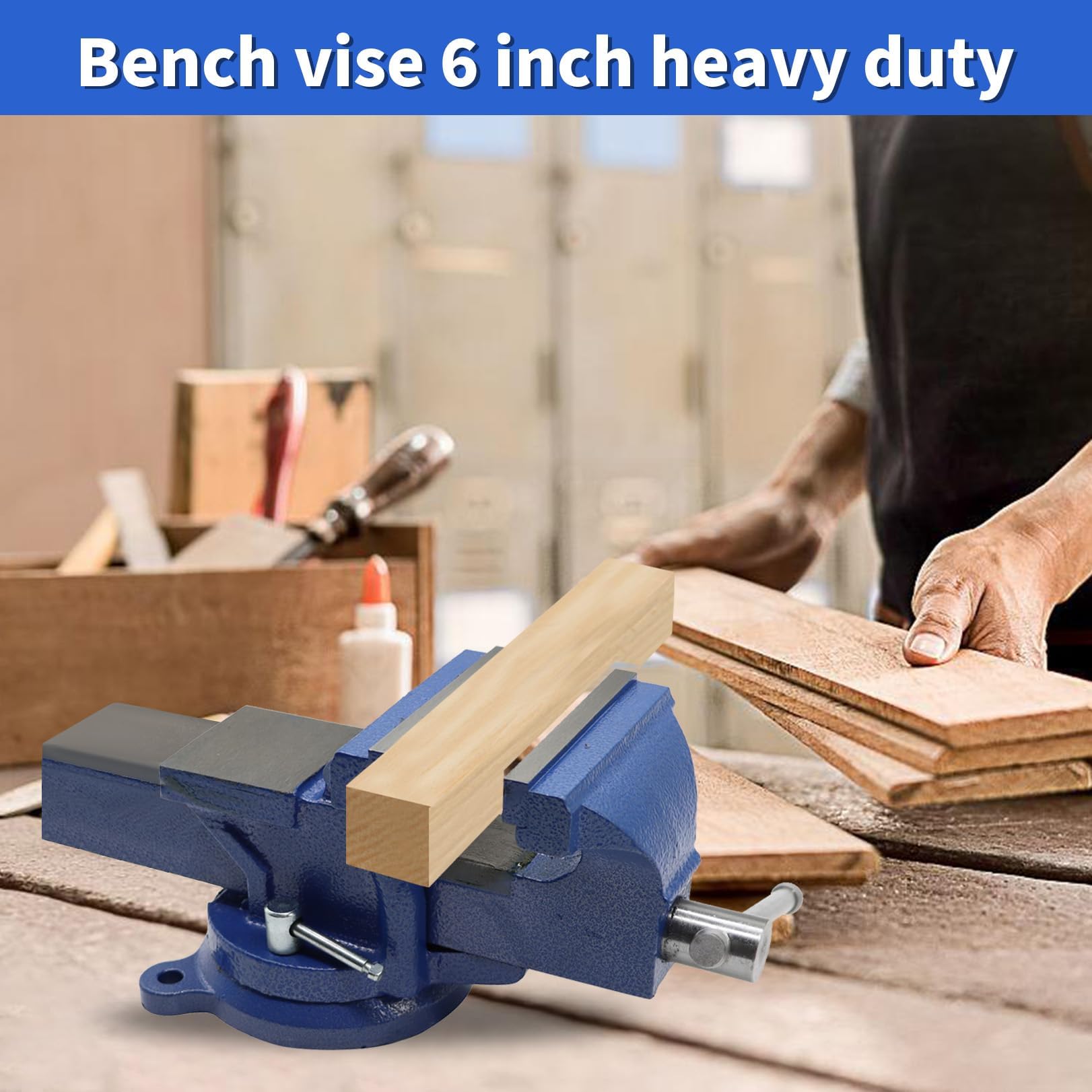 Nakkaa heavy duty cast iron vise emphasizes durable spindle and nuts for long term use