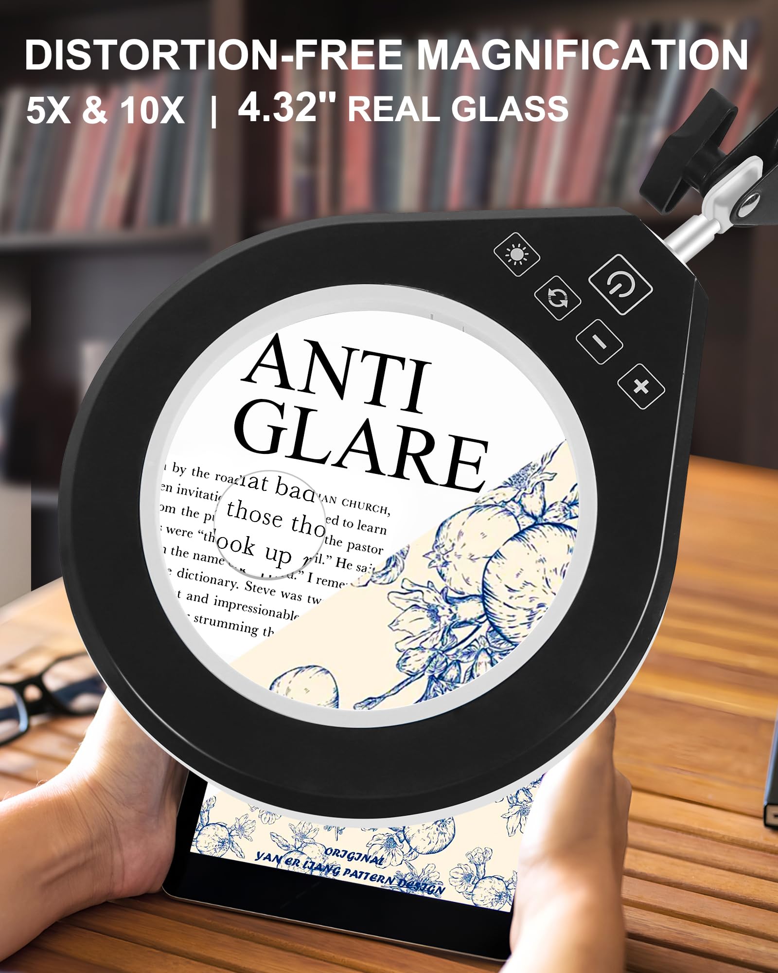NAKOOS magnifying lamp 10x-5x lens delivers crystal-clear detail for fine inspection.