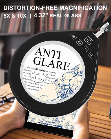 NAKOOS magnifying lamp 10x-5x lens delivers crystal-clear detail for fine inspection.