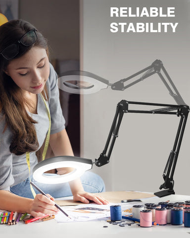 NAKOOS magnifying lamp close-up work improves precision and comfort during crafts.