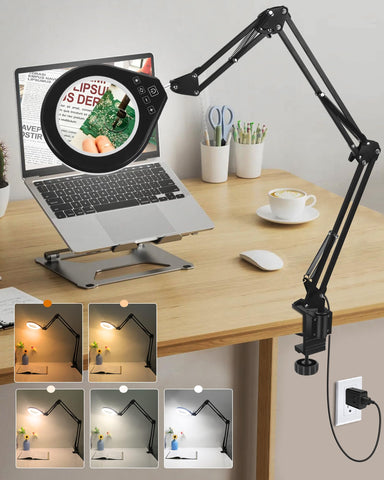 NAKOOS magnifying lamp overview shows versatile arm for crafts and close work.