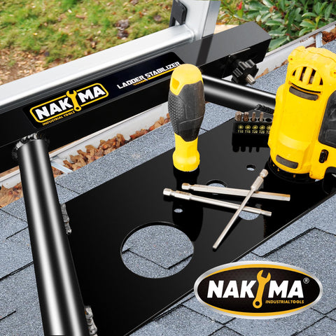 Nakyma Ladder Stabilizer non-slip feet secure ladder stability on surfaces.