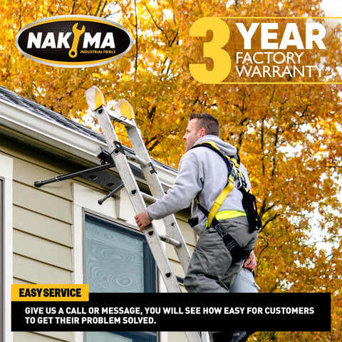 Nakyma Ladder Stabilizer spring-buckle for quick disassembly after use.