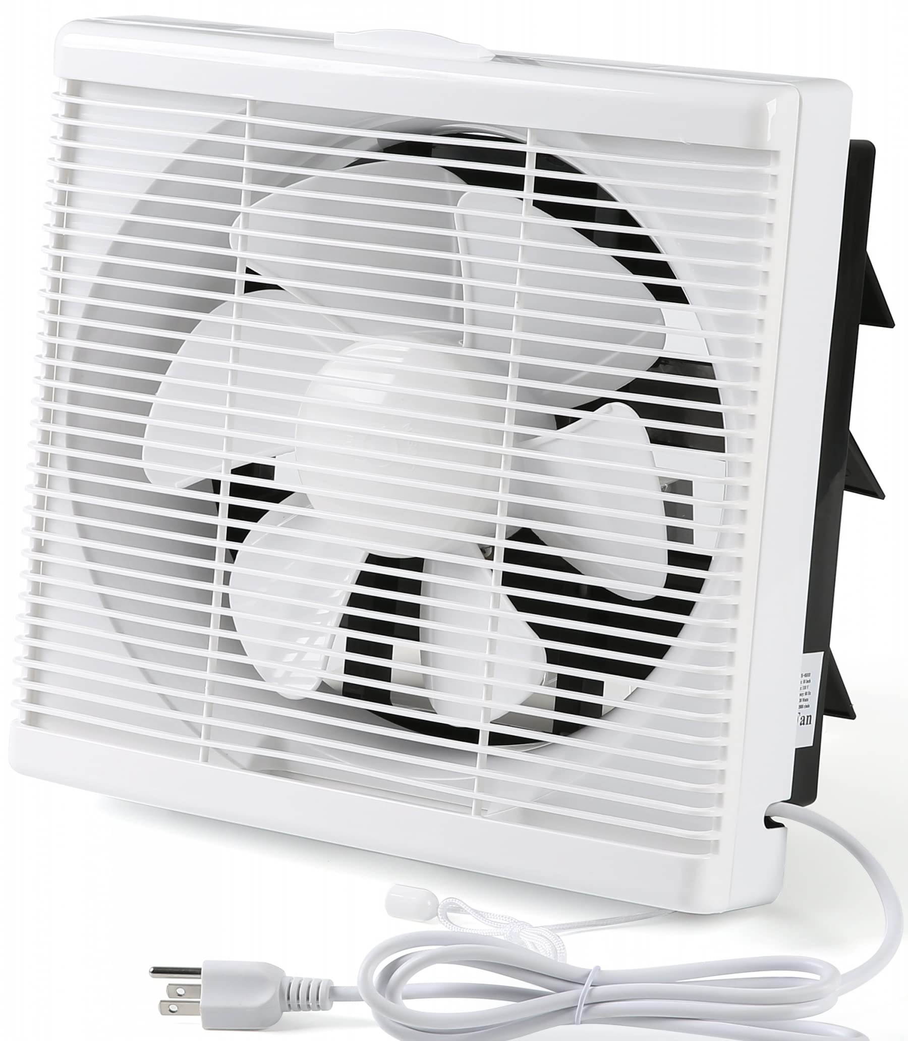 Nalle 10in window exhaust fan front view with durable ABS shell for lasting ventilation.