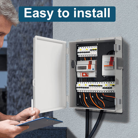 Namunanee outdoor junction box interior mounting panel for simple equipment installation.