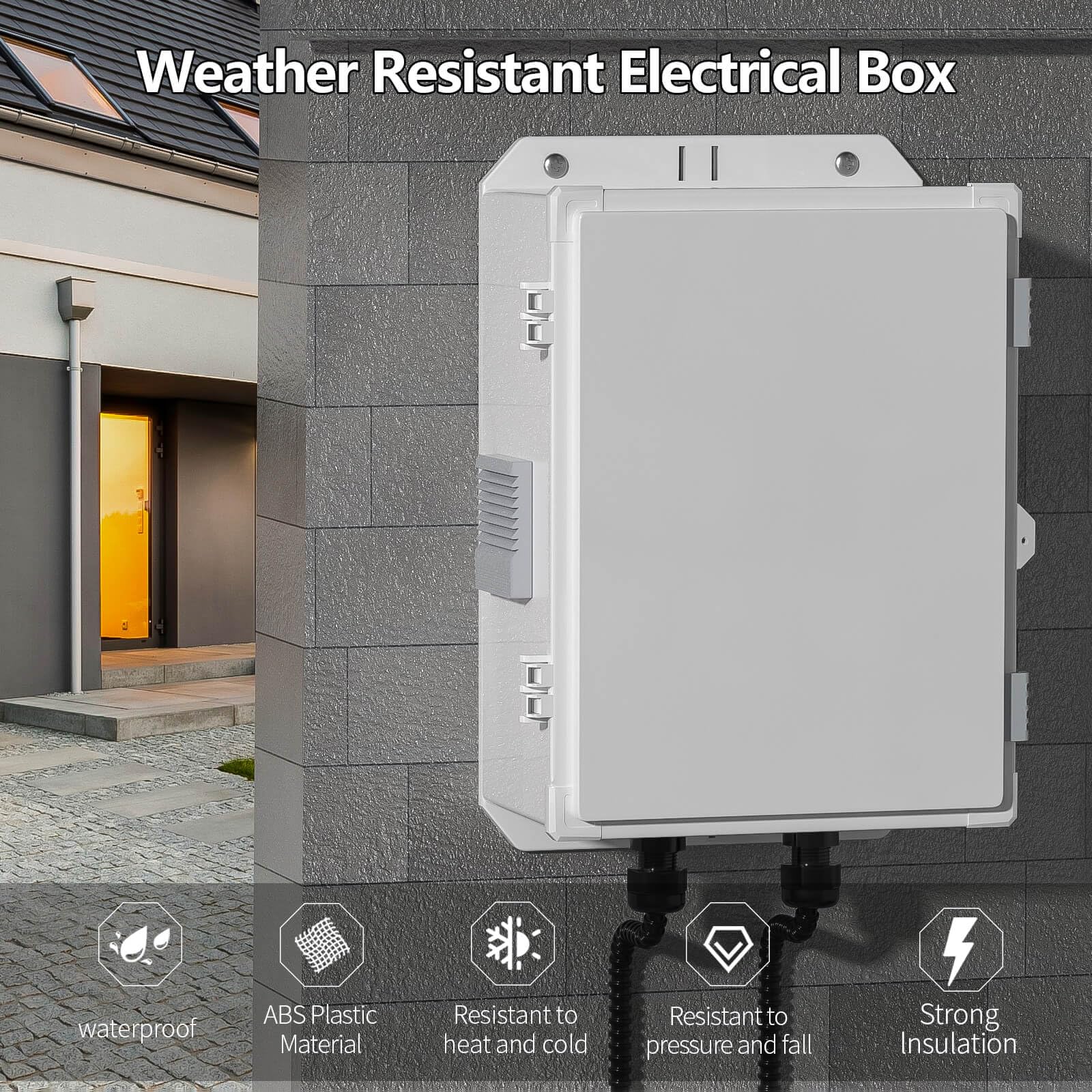 Namunanee outdoor junction box showing internal mounting panel for neat equipment installation.