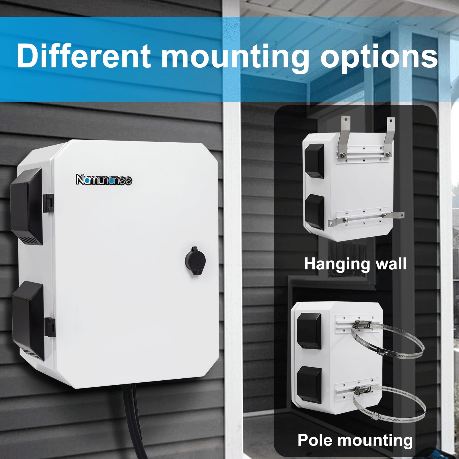 Wall or pole mounting options for flexible installation