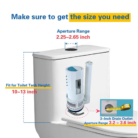 NANABIMIC height-adjustable fill valve demonstrates flexible installation.