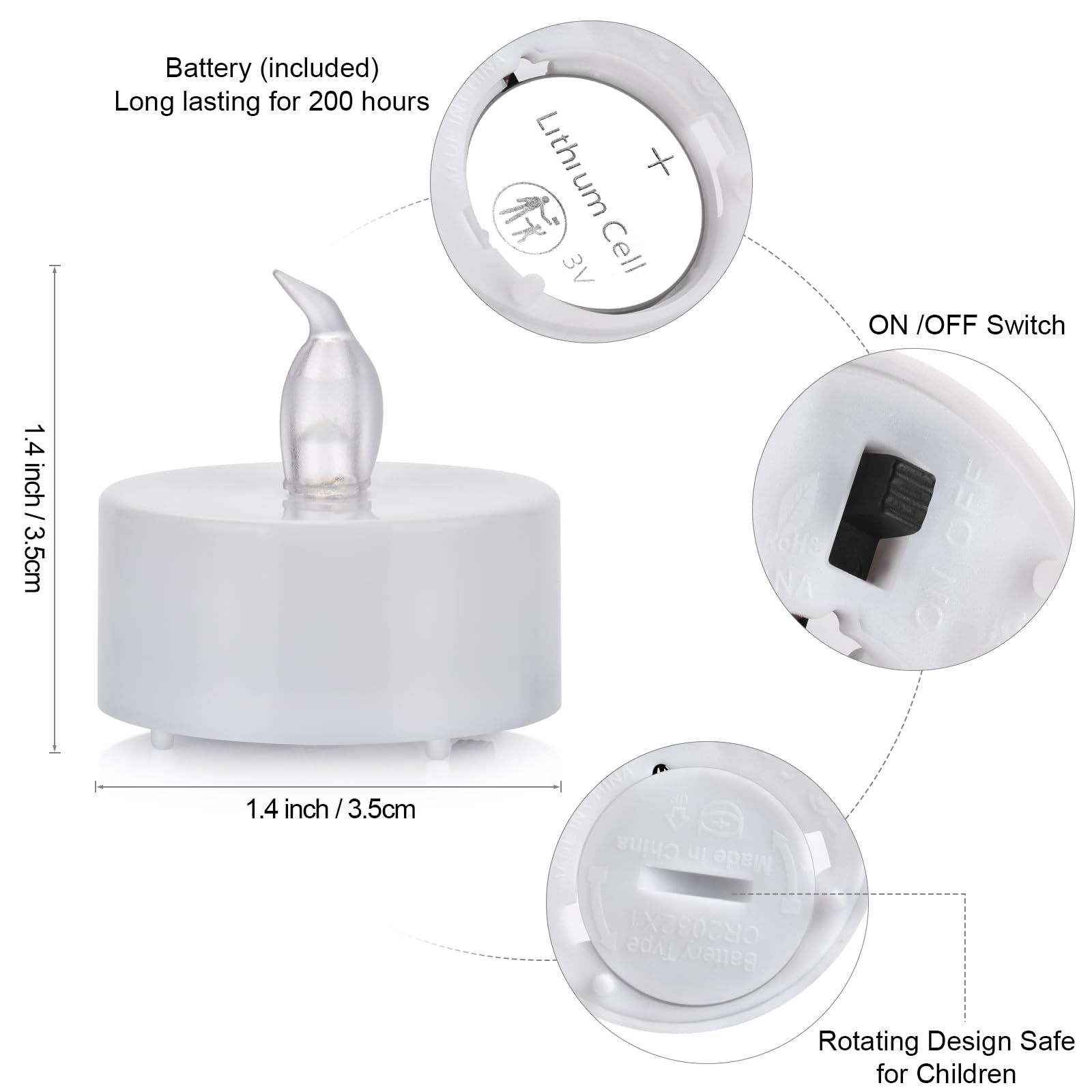 Nancia 100-pack tea lights provide continuous mood lighting for events.