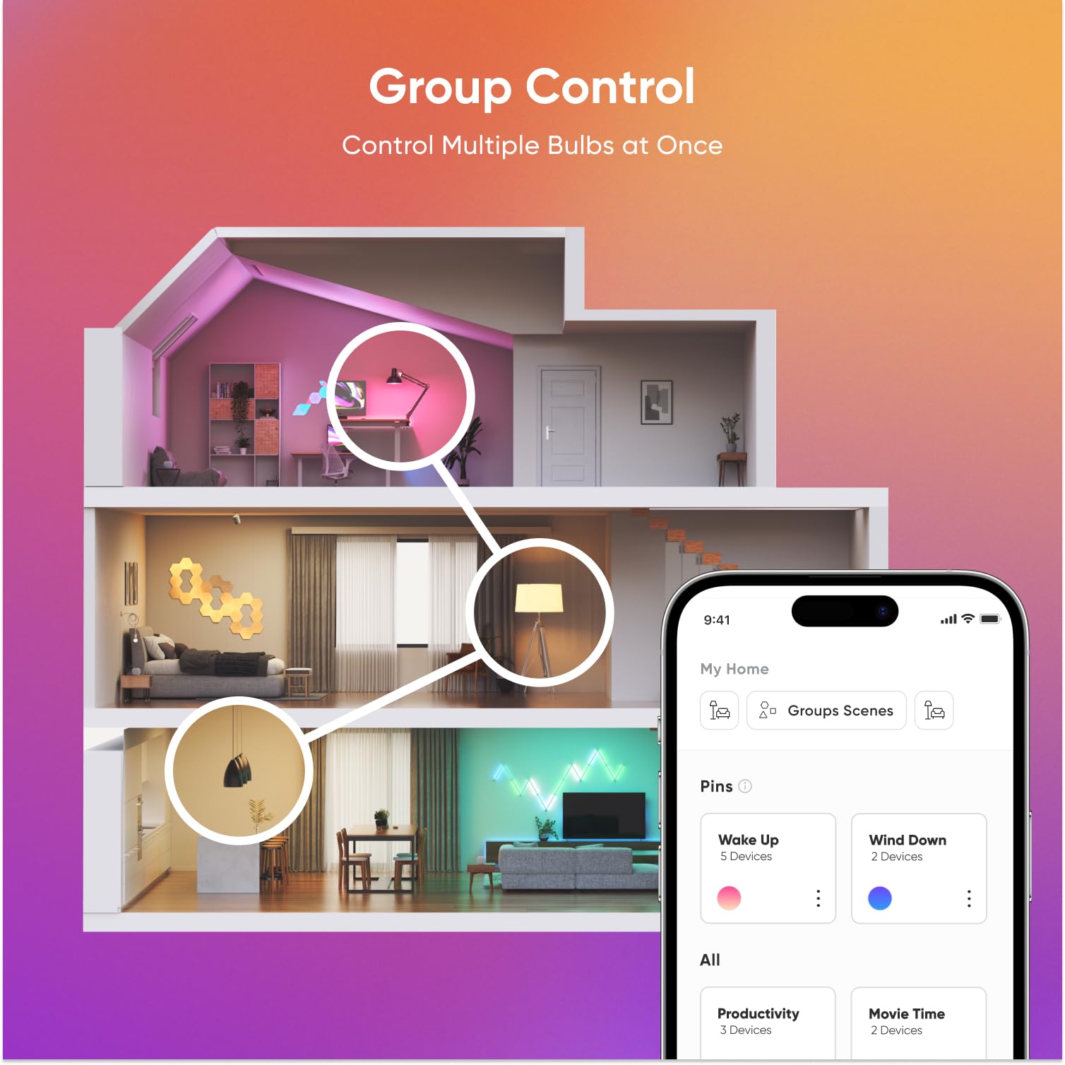 Nanoleaf Essentials bulb circadian lighting adapts to time zones for evenings