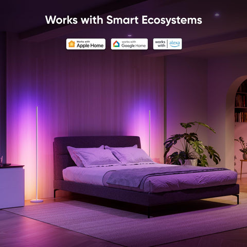 Nanoleaf lamp corner design blends subtly into modern living rooms.