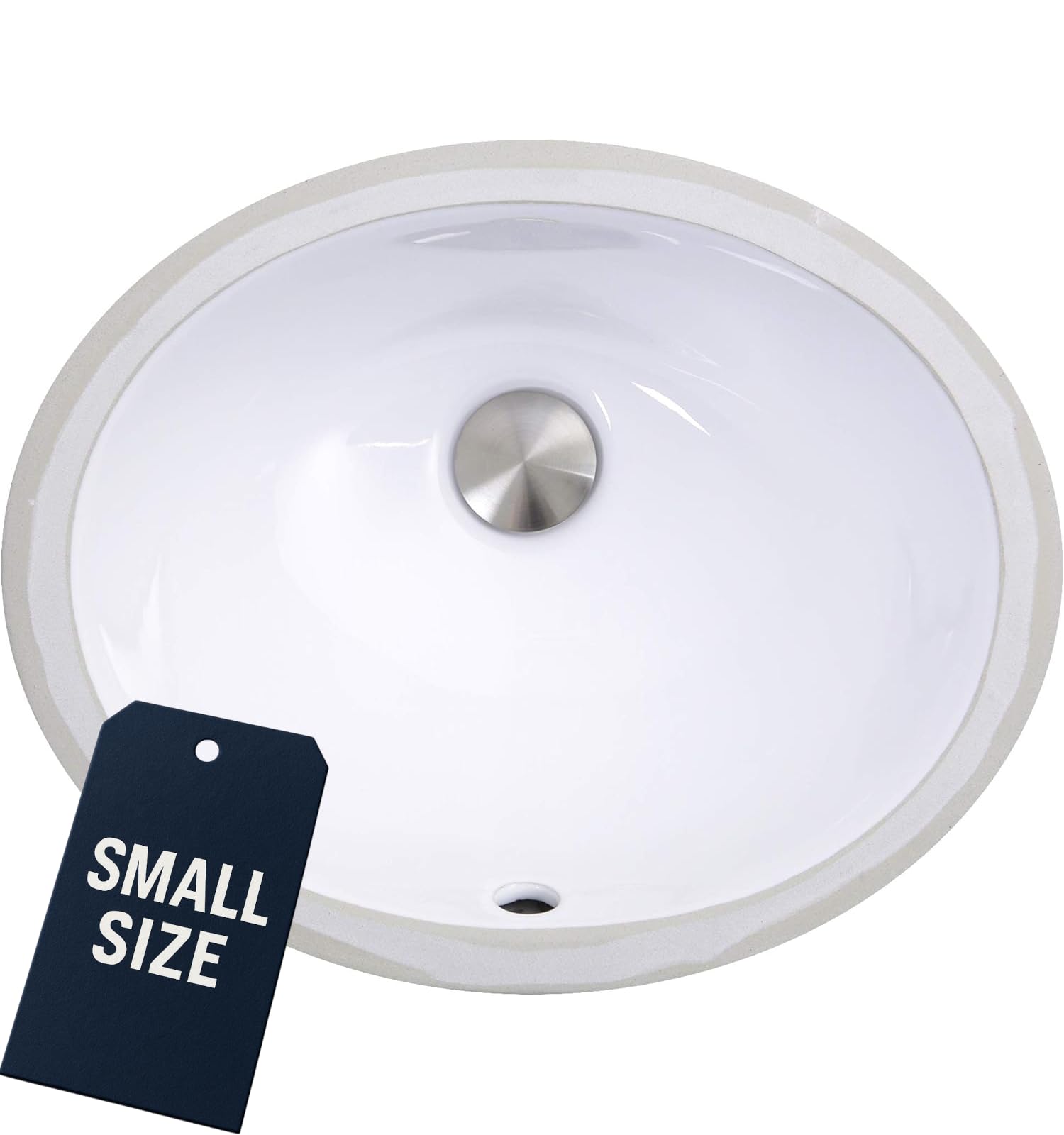 Nantucket Sinks UM-13x10-W bowl front view, compact oval interior.