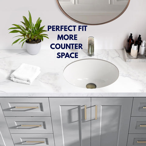 Nantucket Sinks UM-13x10-W vitreous china with gloss finish.