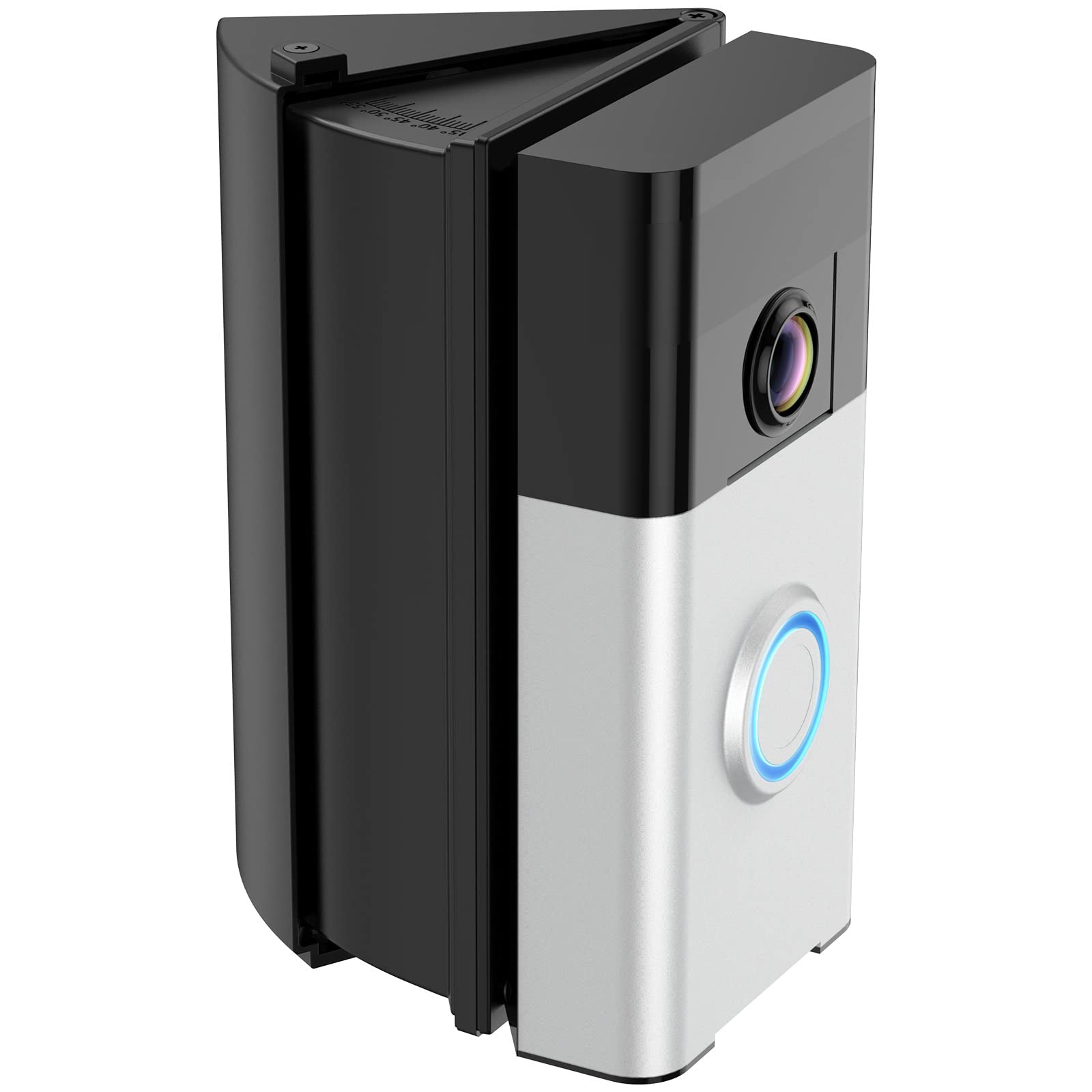 NANW adjustable doorbell mount at a 30-55 degree angle for improved front-door visibility.