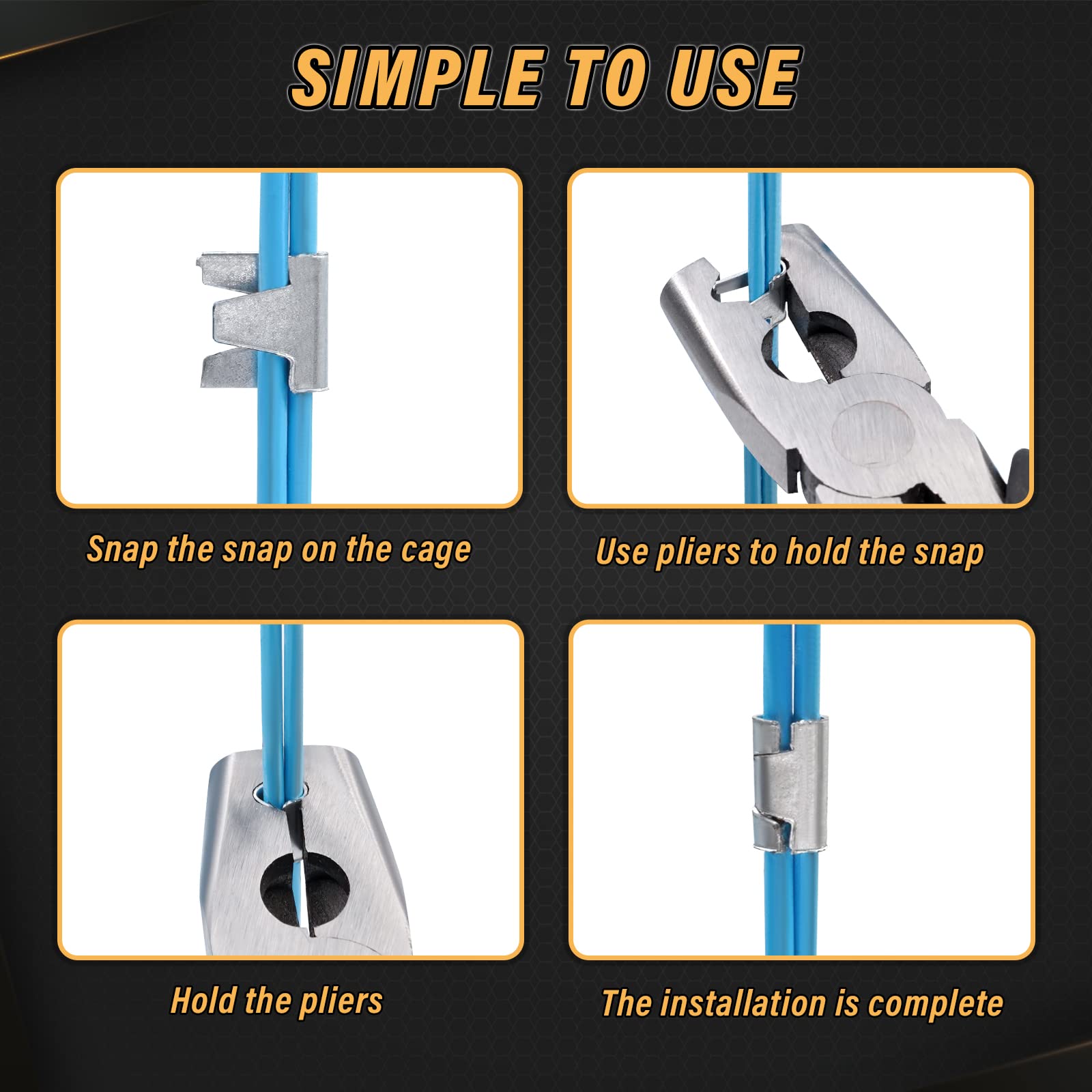 NAOEDEAH hog ring pliers in use with non-slip grip