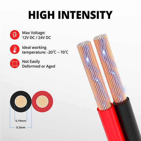 NAOEVO 100ft red-black spool ready for long runs and clean routing