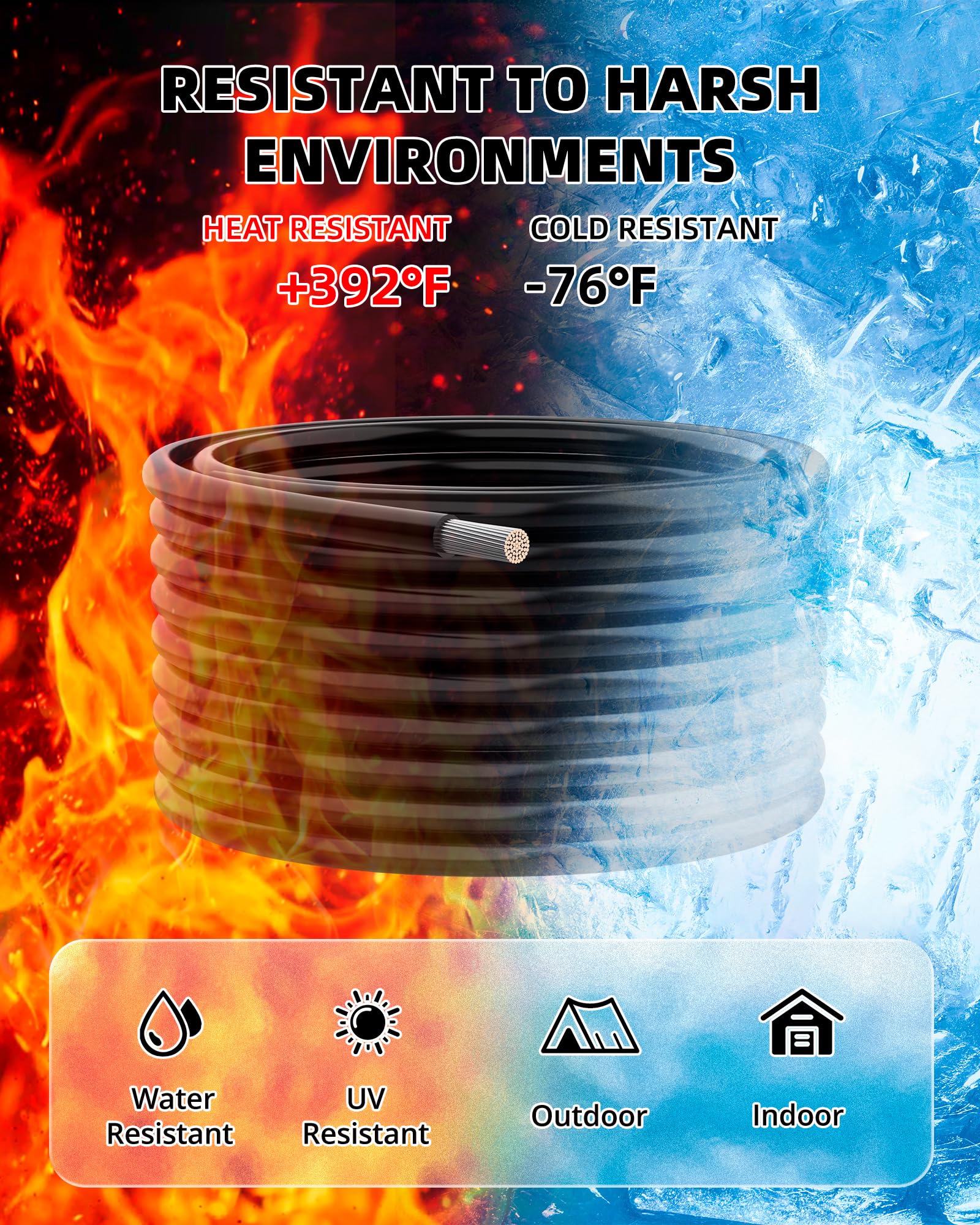 NAOEVO 10 AWG silicone wire yellow spool highlights color coded circuits and quick identification