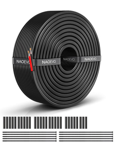NAOEVO 14 AWG wire spool showing 50 ft length for versatile projects.