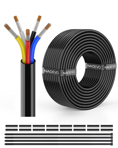 NAOEVO 16AWG 5-conductor wire with outer jacket diameter 3.1 mm for compact installs.