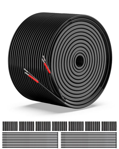 NAOEVO 16 AWG two-conductor wire bundle with flexible insulation for easy routing.