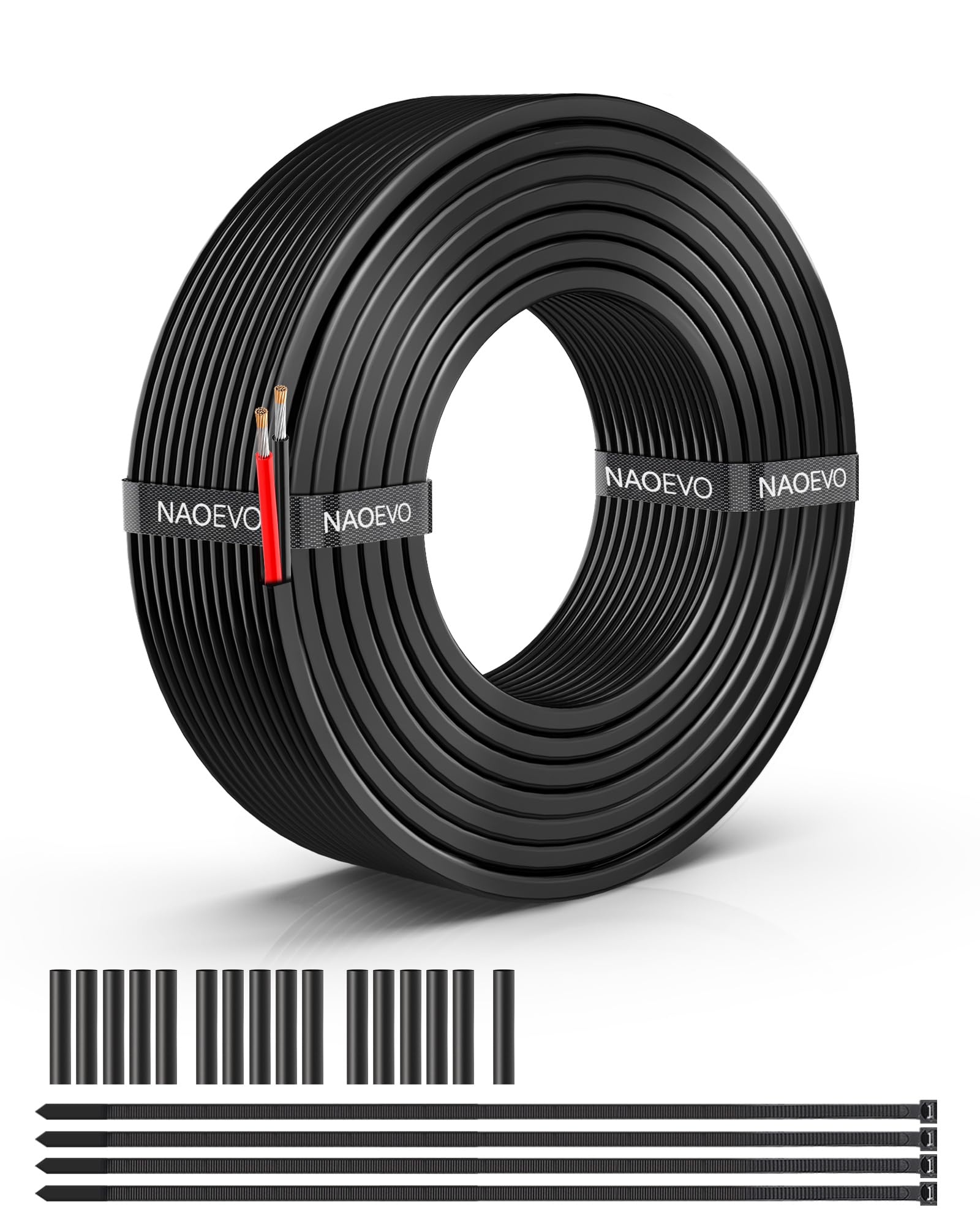 NAOEVO 16 AWG wire showing a 3.1 mm jacket for durable power delivery