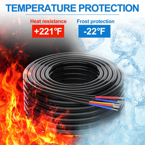 NAOEVO 18AWG 4-core wire flexes easily for tight automotive or marine installations.
