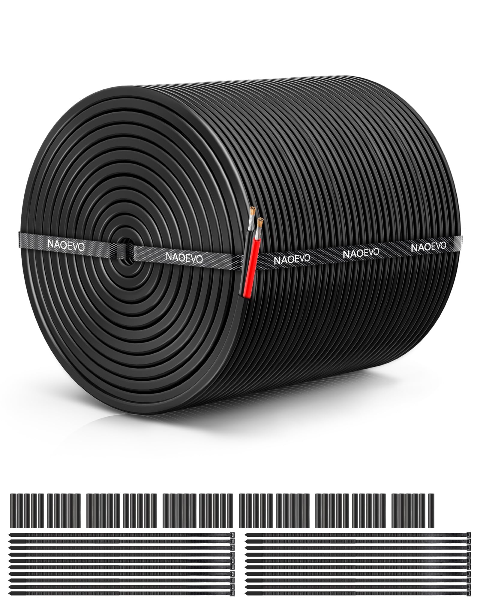 NAOEVO 18 AWG wire outer jacket for flexible routing and easy handling.