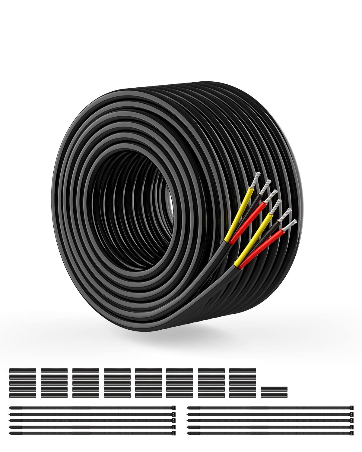 NAOEVO 20 AWG three-conductor wire with tinned copper cores for low-resistance power