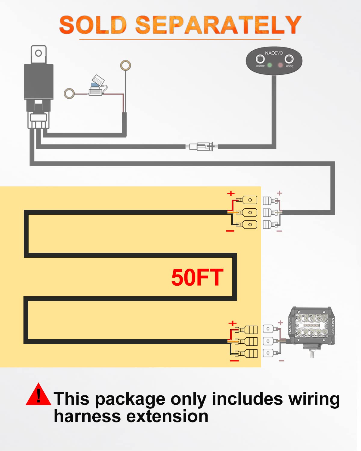 NAOEVO 16 AWG three-conductor wire used for automotive, marine, and LED projects