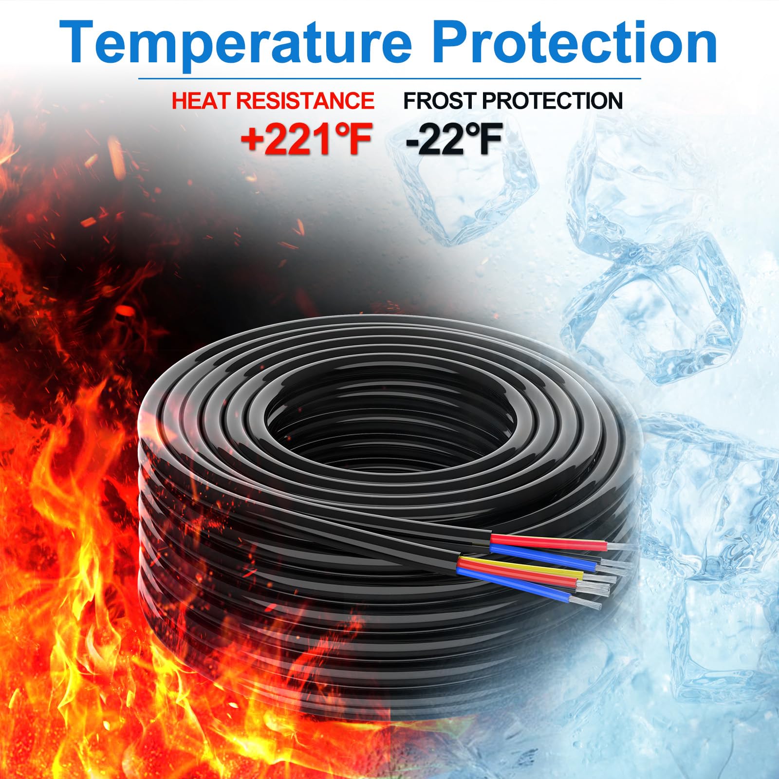 NAOEVO PVC-insulated 18AWG wire is flexible and easy to route