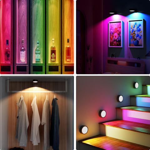Narotood rechargeable, battery-powered picture lights in a home