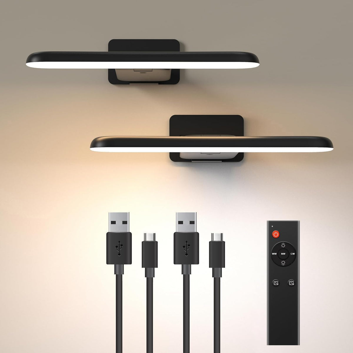 NARUNDREN 2-pack picture lights on wall illuminate art with true-to-life color