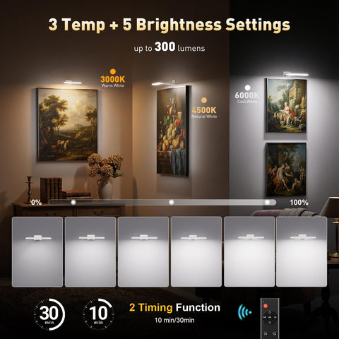 Narundren remote with timer and brightness control for adjustable wall lighting