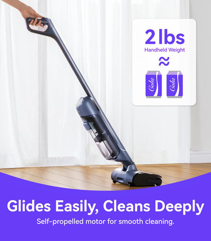 NARWAL S20 Pro 180-degree reach cleans under furniture with ease.