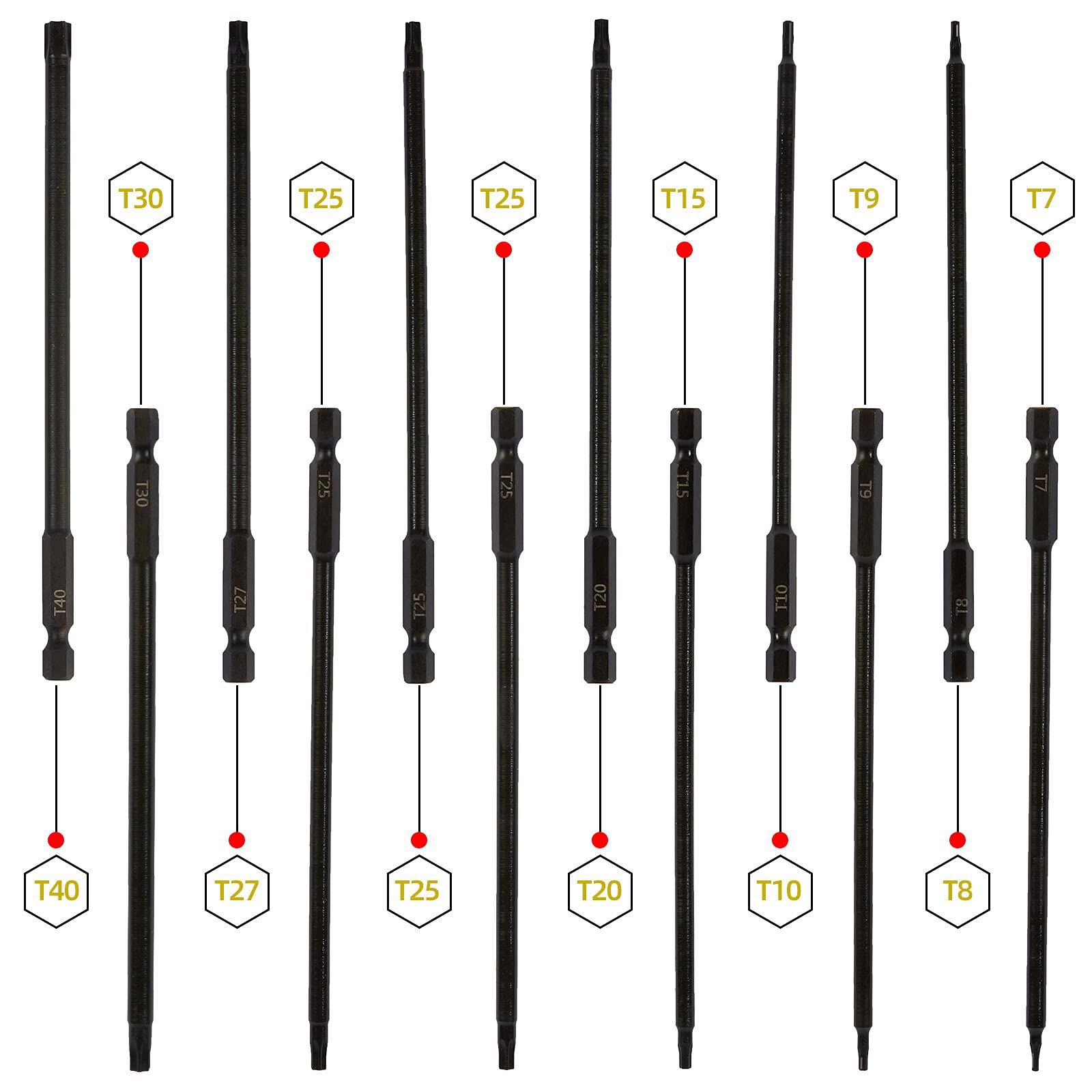 Narwhal Torx bits in S2 steel with black finish for lasting performance.