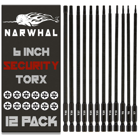Narwhal Torx bits set with durable plastic case, ideal for organized projects.