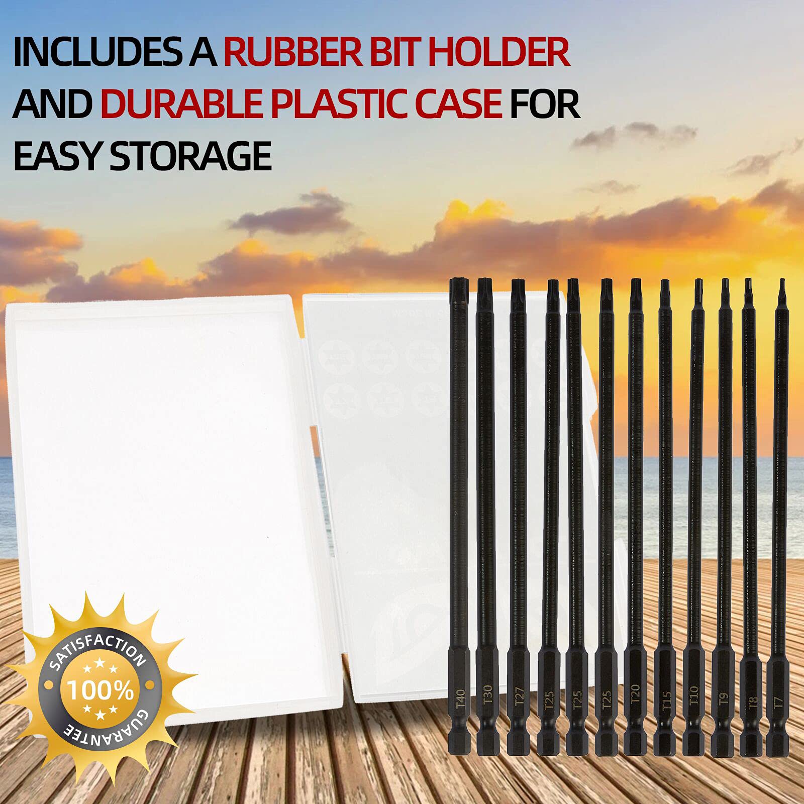 Narwhal long Torx bits offering sizes from T7 to T40 for versatile fasteners.