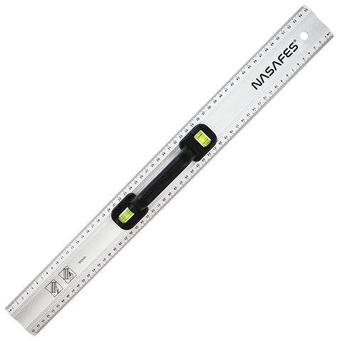 Nasafes aluminum straight edge ruler with handle showing safe grip and straight line capability