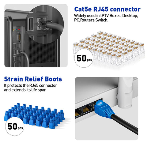 NataLink Cat5e connectors ensure solid terminations for reliable networks.