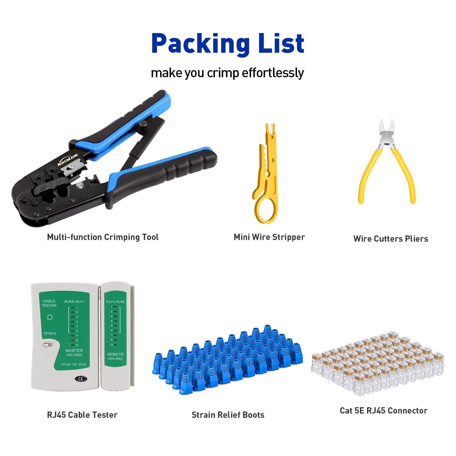 NataLink crimp tool ratchet provides controlled crimps with reduced error.