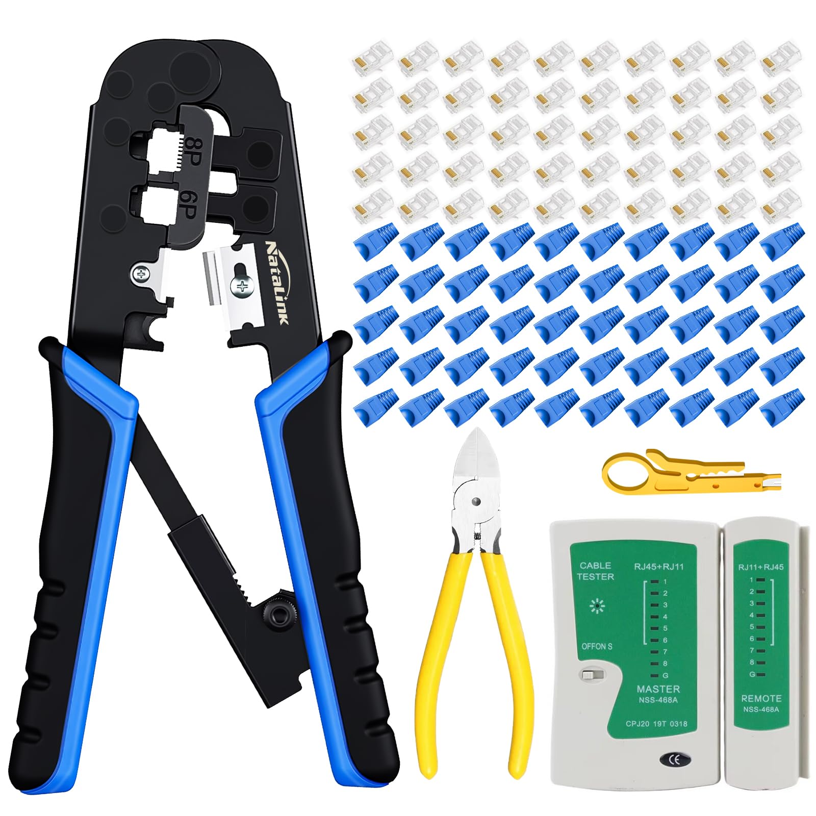 NataLink RJ45 Crimp Tool Kit in action, enabling fast, precise network terminations.